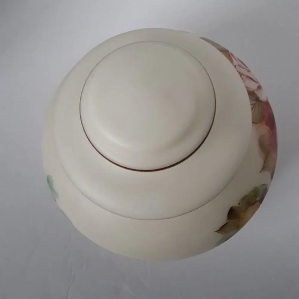 Vintage Hand Painted Rose Cottagecore Decor Jar